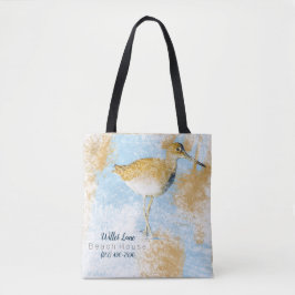 Willet Shorebird Vacacation House Tote Bag Tasche