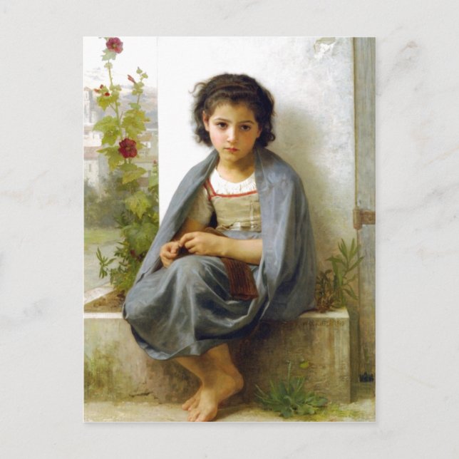 William-Adolphe Bouguereau (1825-1905) - The Littl Postkarte (Vorderseite)