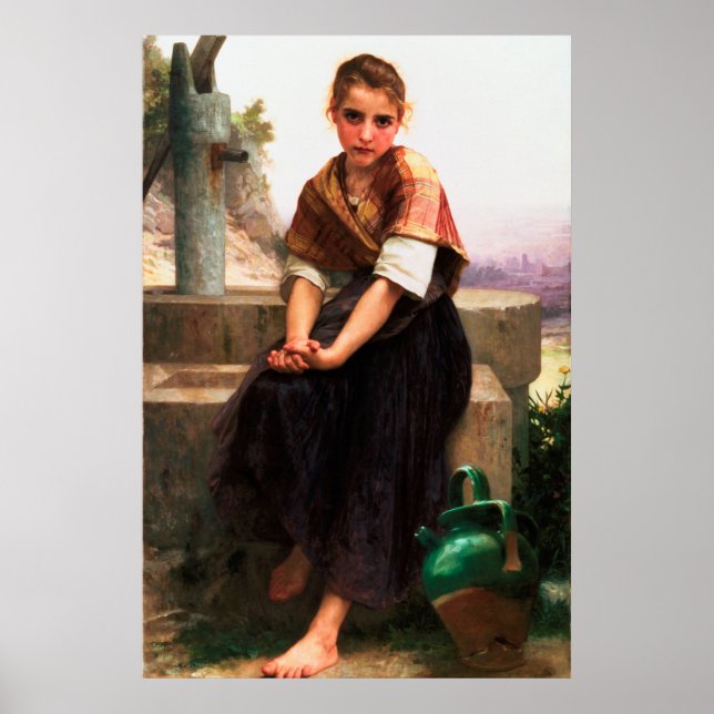 William-Adolphe Bouguereau: Der kaputte Pitcher Poster (Vorne)