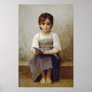 William-Adolphe Bouguereau-Die schwierige Lehre Poster