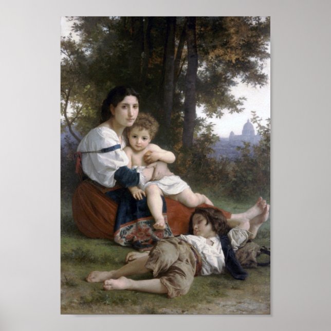 William-Adolphe Bouguereau-Erholung Poster (Vorne)