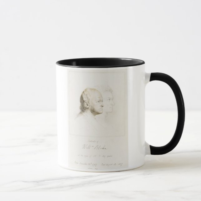 William Blake (1757-1827) in der Jugend und im Tasse (Rechts)