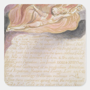 William Blake   "als neuer Himmel wird angefangen Quadratischer Aufkleber