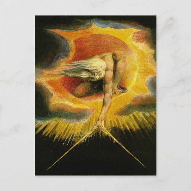 William Blake Art God Postkarte (Vorderseite)