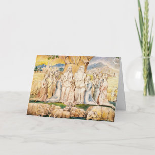 William Blake Card/ Einladung: Job und Familie Einladung