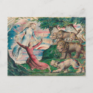 William Blake - Dante, die von der drei Bestie aus Postkarte