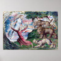 William Blake Dante läuft von den drei Bestien