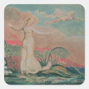 William Blake   Das Buch Thel; Blatt 4 Quadratischer Aufkleber