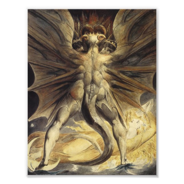 William Blake - Der Große Rote Drache und die Frau Fotodruck (Vorne)