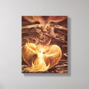 William Blake - Der große rote Drache und die Frau Leinwanddruck