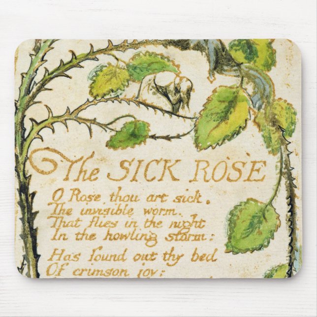William Blake | die kranke Rose, von den Liedern Mousepad (Vorne)