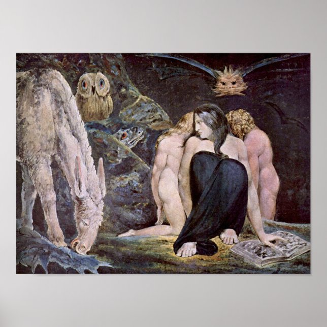 William Blake - Hecate; Die Nacht von Enitharmons  Poster (Vorne)
