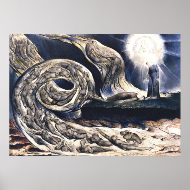 William Blake Lovers' Whirlwind illustriert Hell Poster (Vorne)