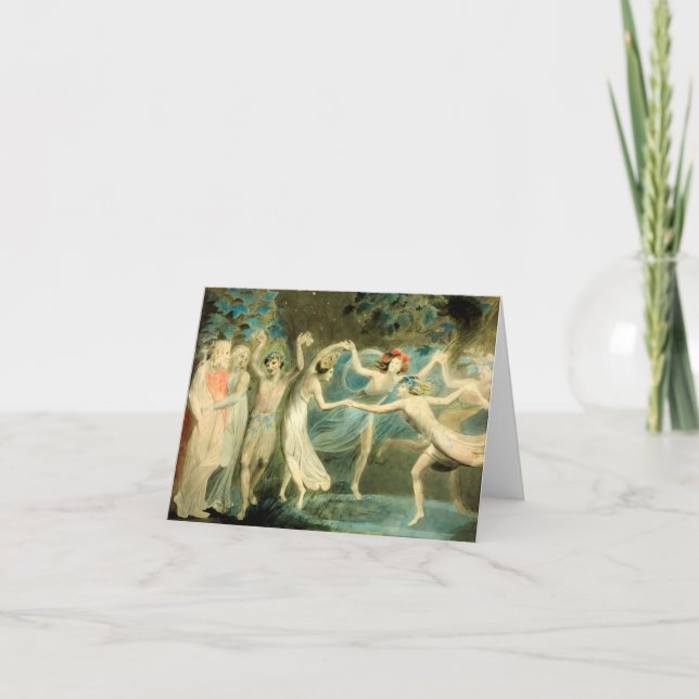 William Blake Oberon, Titania und Puck mit Fairie Karte (Vorderseite)