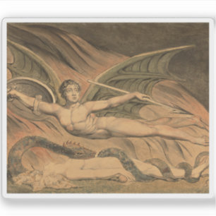 William Blake - Satan Exulting over Eve Aufkleber