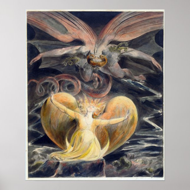William Blake The Great Red Dragon and Woman Poster (Vorne)