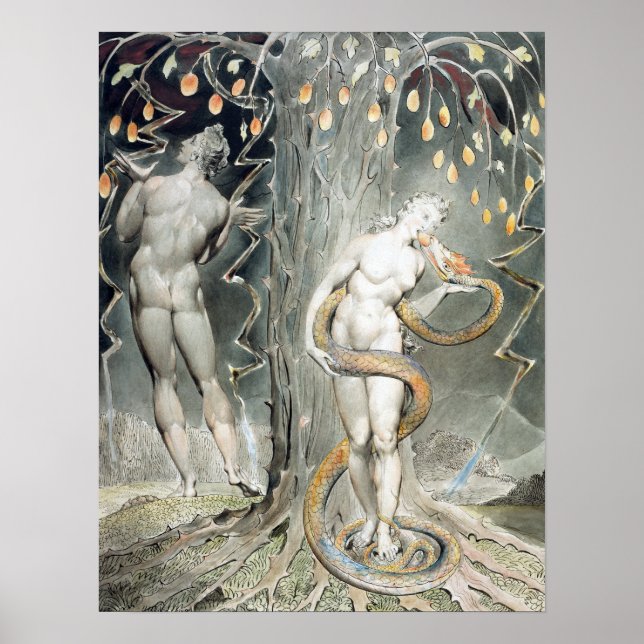 William Blake The Versuchung and Fall of Eve Poster (Vorne)
