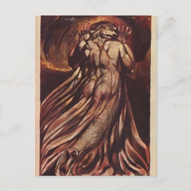 William Blake-White-Haareser in langen, blass-brau Postkarte (Vorderseite)