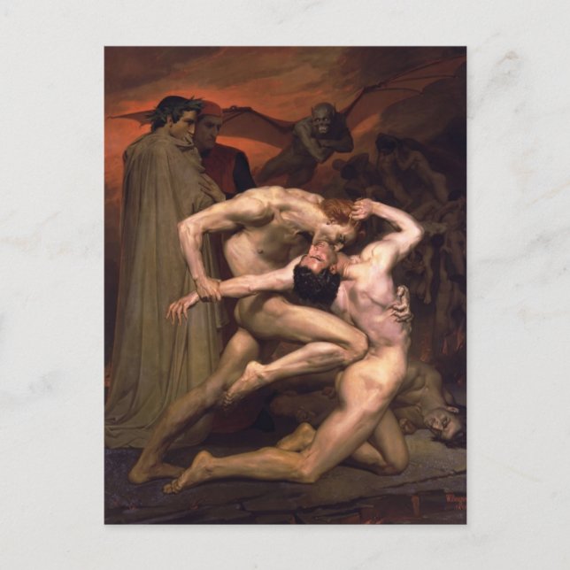 William Bouguereau- Dante und Virgil in der Hölle Postkarte (Vorderseite)