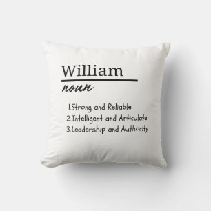 William, Boy Personalisiert Name Definition Kissen