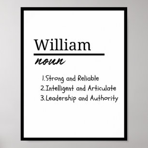William, Boy Personalisiert Name Definition Poster