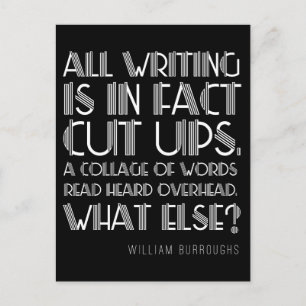 William Burroughs "Cut Ups" Writing Postcard Postkarte