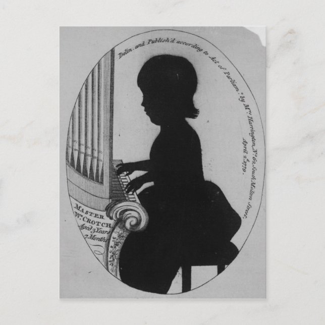 William Crotch spielt Orgel Postkarte (Vorderseite)