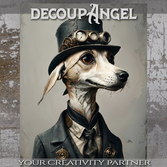 William - Dapper Dog mit ​ ​- Decoupage - Seidenpapier (Von Creator hochgeladen)