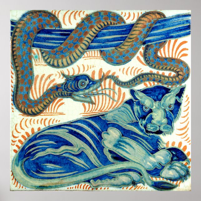 William De Morgan, der Tiger und die Schlange Poster (Vorne)
