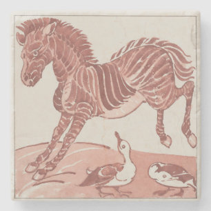 William De Morgan - Kicking Zebra Steinuntersetzer