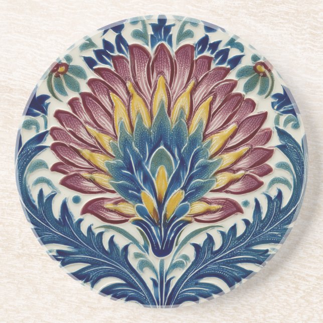 William De Morgan Oriental Blume Getränkeuntersetzer (Vorne)