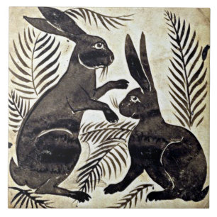 William De Morgan Rabbits Fliese
