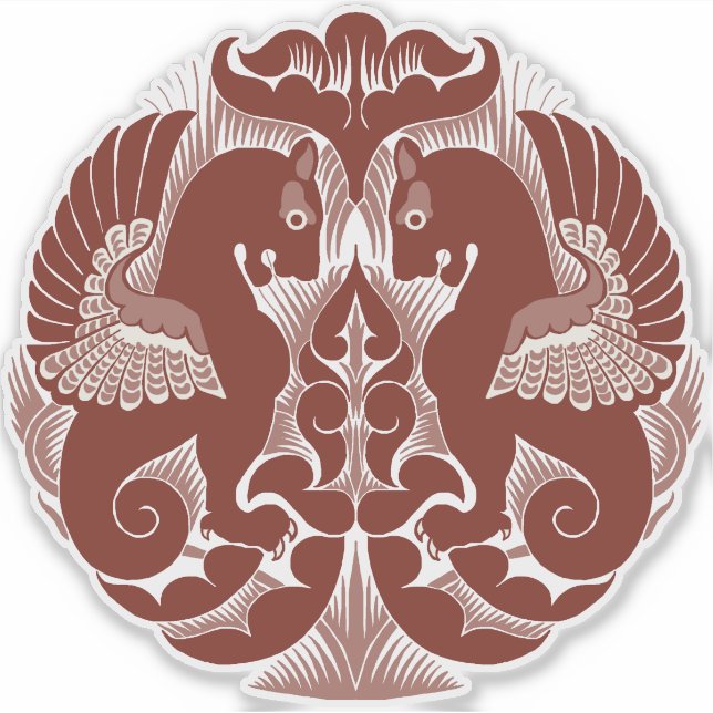 William De Morgan Red Griffins Vinyl Sticker (Vorderseite)