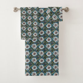 William De Morgan* Sprig von Blume Blue White Badhandtuch Set