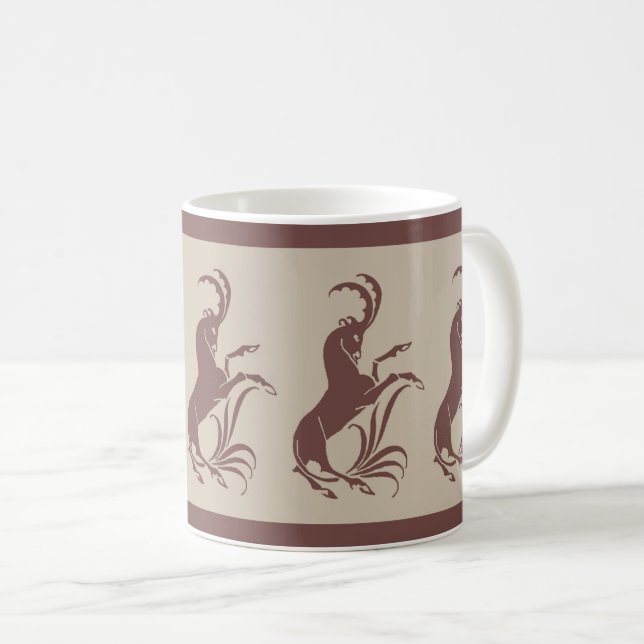 William De Morgans Antelope-Kaffee-Tasse Kaffeetasse (VorderseiteRechts)