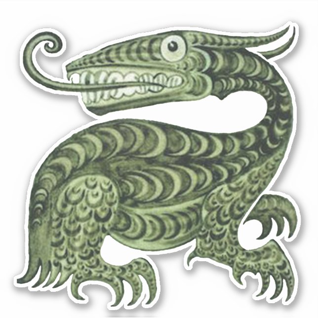 William De Morgan's Jabberwock Vinyl Sticker (Vorderseite)