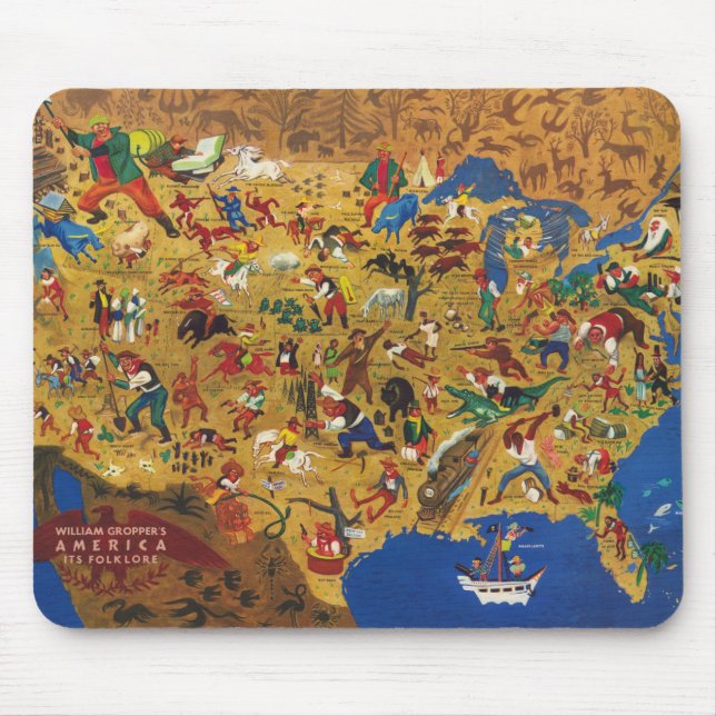 William Groppers Amerika - Cartoon Folklore Mousepad (Vorne)