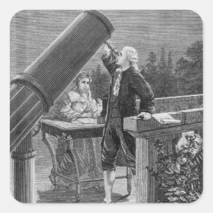 William Herschel entdeckt den Planeten Uranus Quadratischer Aufkleber