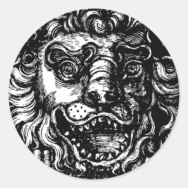 William Hogarths Löwenkopf Taverne Runder Aufkleber (Vorderseite)