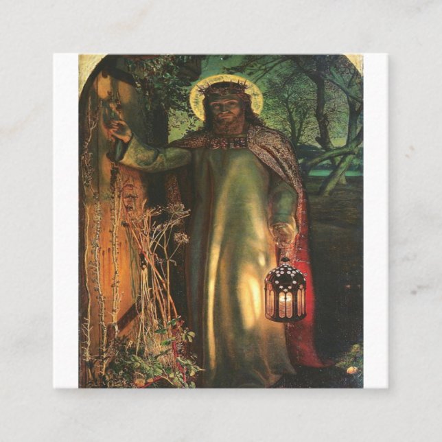William Holman jagt das Licht der Welt Quadratische Visitenkarte (Vorderseite)