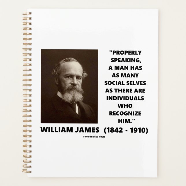 William James Many Social Selves Quote Planer (Vorderseite)