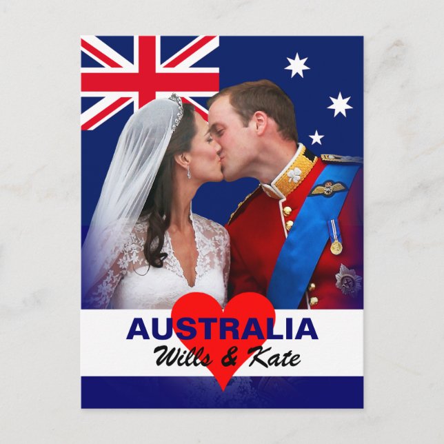 William & Kate - Carte postale Australie (Devant)
