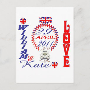 William & Kate Royal Wedding Sammlerstücke Souveni Postkarte