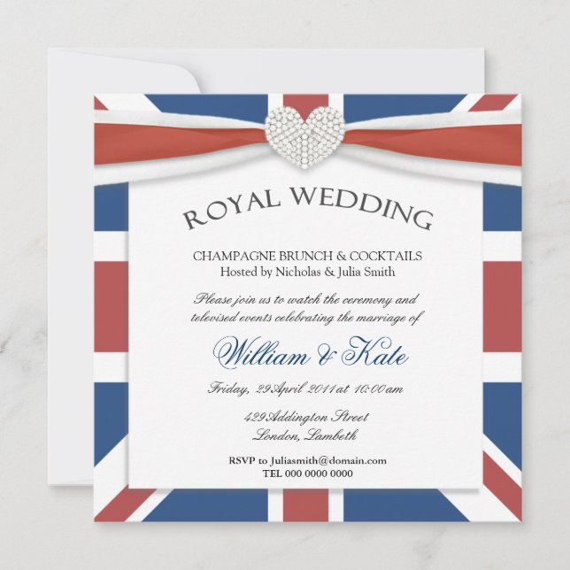 William & Kate Wedding Watch Party Einladungen (Vorderseite)