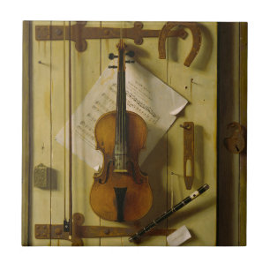 William Michael Harnett Violin-Musik-Stillleben Fliese