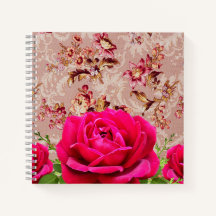 William Moris Botanisches Muster mit Foto-Rose
