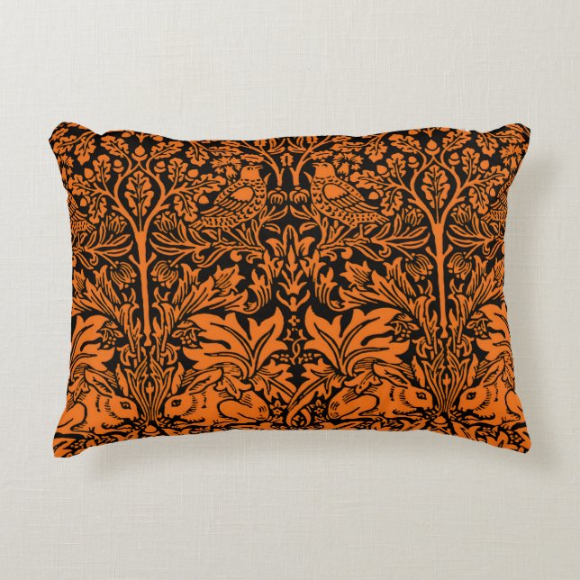 William Morris 1881 Vögel, Kaninchen-Muster Dekokissen (Vorderseite)