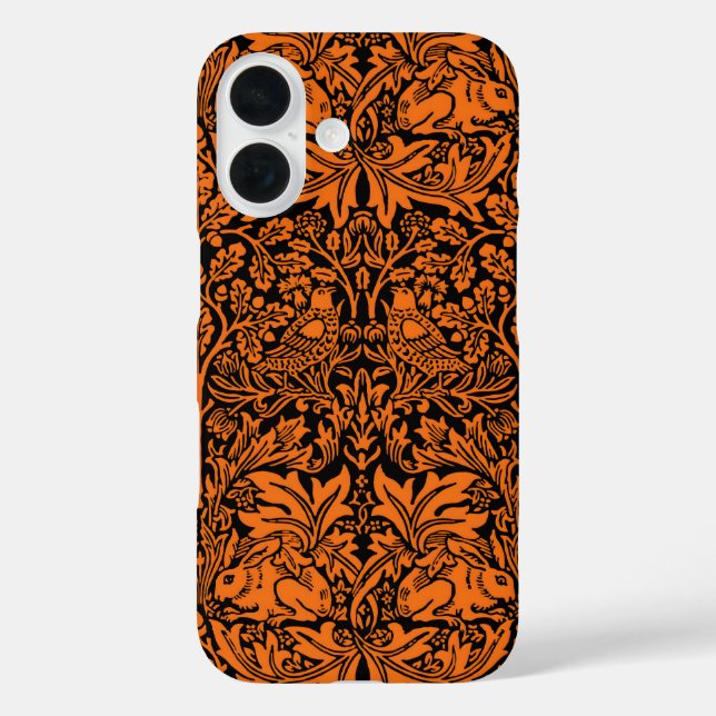 William Morris 1881 Vögel, Kaninchen-Muster iPhone 16 Hülle (Rückseite)