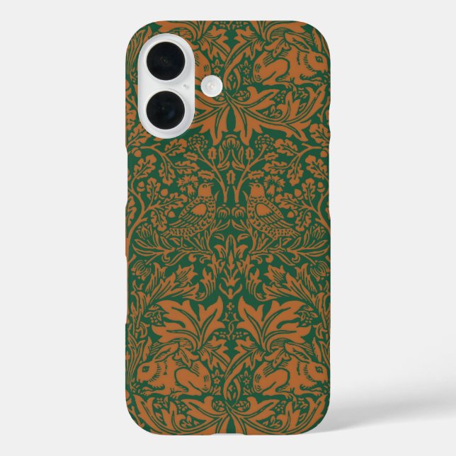 William Morris 1881 Vögel, Kaninchen-Muster iPhone 16 Hülle (Rückseite)