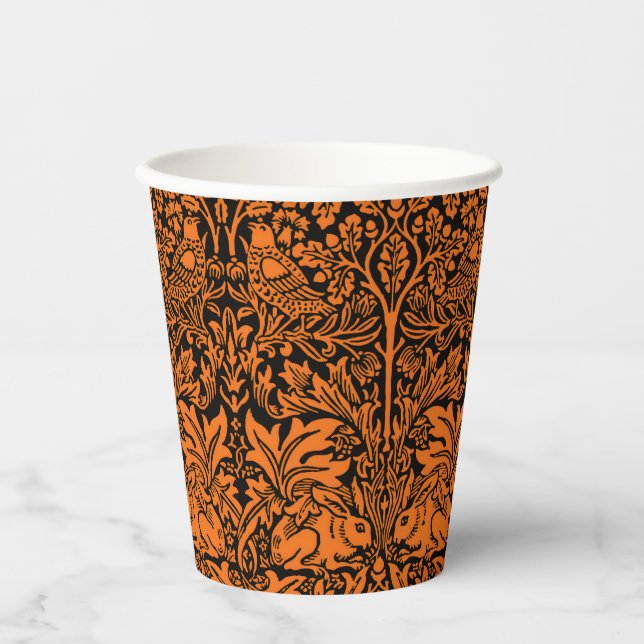 William Morris 1881 Vögel, Kaninchen-Muster Pappbecher (Vorderseite)
